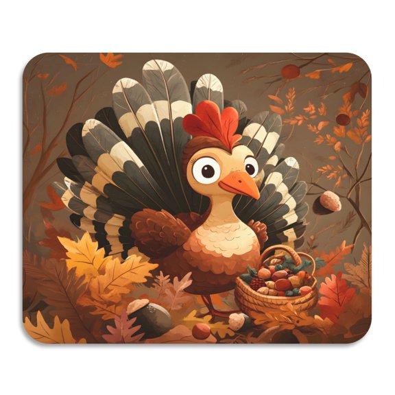 Thanksgiving Turkey Diatomaceous Earth Water Absorbent Mat, Anti-Slip Rubber Backing, 19.7" x 15.7"