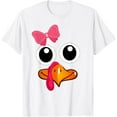 thumbnail image 1 of Thanksgiving Turkey Face Cute Girl T-ShirtMen's and women's pure cotton short-sleeved shirts, 1 of 7