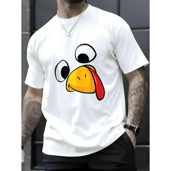 Thanksgiving Turkey Face Matching Family Graphic Tee, Cute T-Shirt for Women, Fun Holiday Family Reunion Shirts,Graphic Tops,Fashion,cotton,white,S-5XL