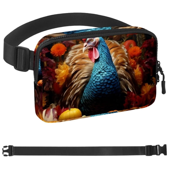Thanksgiving Turkey Fanny Pack, Quick Release Buckle Travel Sport Waist Fanny Pack Bag for Men Or Women