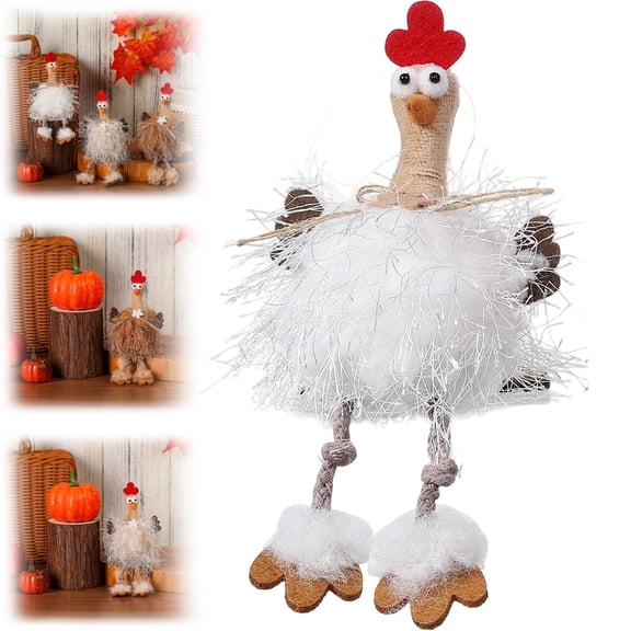 Thanksgiving Turkey Figurine, Handmade Fall Festival Tabletop Decoration -WH