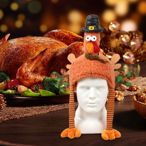 Thanksgiving Turkey Hat - Festive Party Decoration, Polyester Holiday Accessory for Gatherings, Costume Parties & Celebrations, Adorable Bow Tie Design, Durable & Comfortable Wear