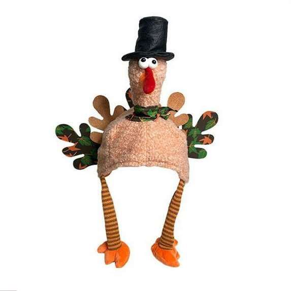 Thanksgiving Turkey Hat Super Soft Stretchy Fabric Long Legs Design Fun Party Costume for Holiday Celebrations and Festive Gatherings for Adults