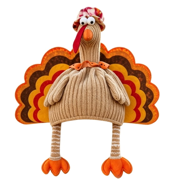 Thanksgiving Turkey Hats Funny Turkey Costume Novelty Turkey Headwear for Thanksgiving Night Event Dress-up Party A One Size