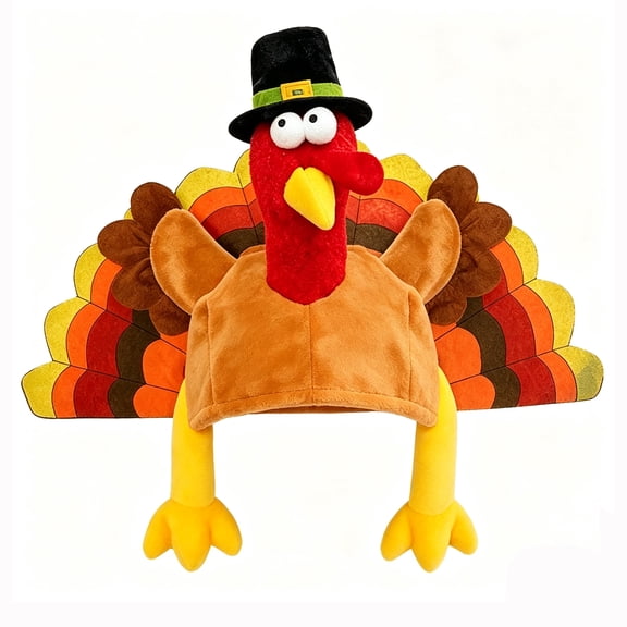 Thanksgiving Turkey Hats Funny Turkey Costume Novelty Turkey Headwear for Thanksgiving Night Event Dress-up Party A One Size