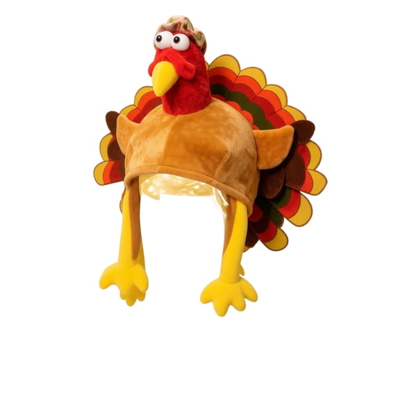 Thanksgiving Turkey Hats Funny Turkey Costume Novelty Turkey Headwear for Thanksgiving Night Event Dress-up Party B One Size