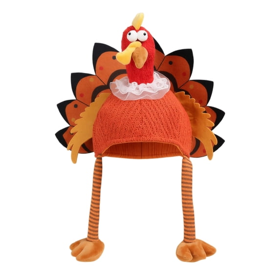 Thanksgiving Turkey Hats Funny Turkey Costume Novelty Turkey Headwear for Thanksgiving Night Event Dress-up Party B One Size
