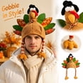 thumbnail image 1 of Thanksgiving Turkey Knitted Hats Adult Turkey Cap for Women Men Thanksgiving Night Event Dress-up Cosplay Costume Accessories, 1 of 5