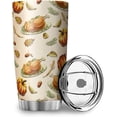 thumbnail image 1 of Thanksgiving Turkey Maple Pumpkin Tumbler Stainless Steel Travel Mug Vacuum Insulated with Lid Thermal Cup Gifts Turkey-3 20oz, 1 of 5
