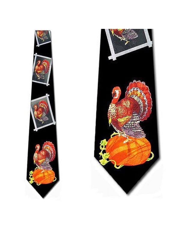 Thanksgiving Turkey Panels Necktie Mens Tie by Tie