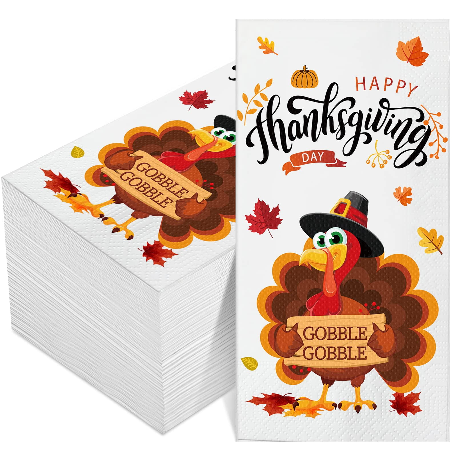 Thanksgiving Turkey Paper Napkins 100 Pack 13x16 Inches - Walmart.com