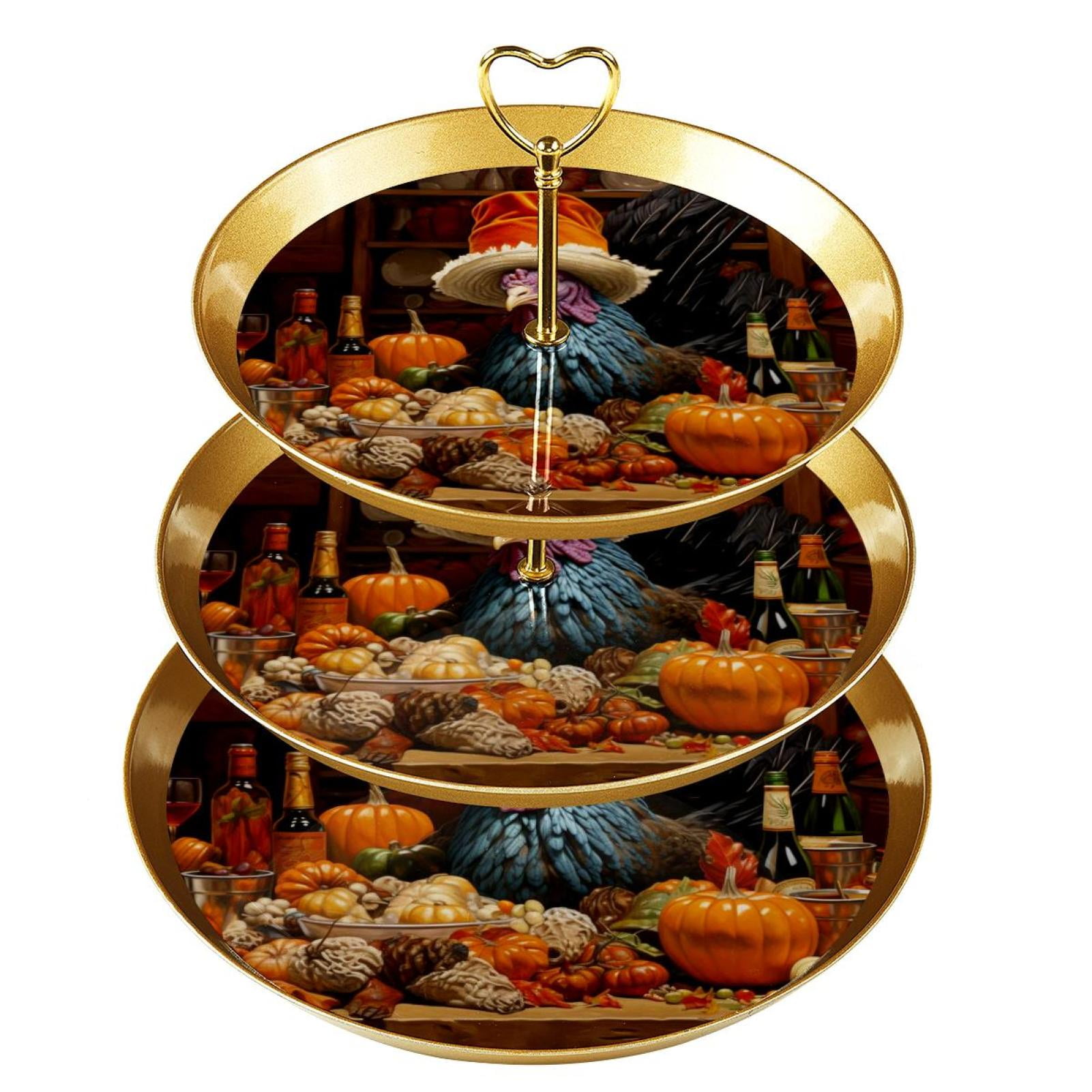 Thanksgiving Turkey Plastic Discs and Iron Pillars Dessert Table ...