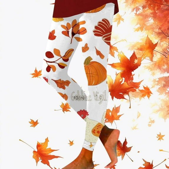 Thanksgiving Turkey Print Comfortable Breathable Leggings For Women Leggings for plus Size Women plus Size Leggings for Women 3x Womens Pants Soft Womens Leggings Leggings plus Size Casual Summer