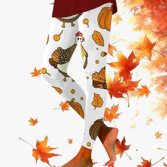 Thanksgiving Turkey Print Comfortable Breathable Leggings For Women Womens Pants Tall Thick Leggings plus Size Leggings Winter Clothes for Women Cute Summer Outfits for Women Leggings Leggings for