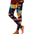 thumbnail image 1 of Thanksgiving Turkey Print Women's Leggings Comfortable Breathable Stretchy Soft Workout Yoga Pants Casual Tights, 1 of 2