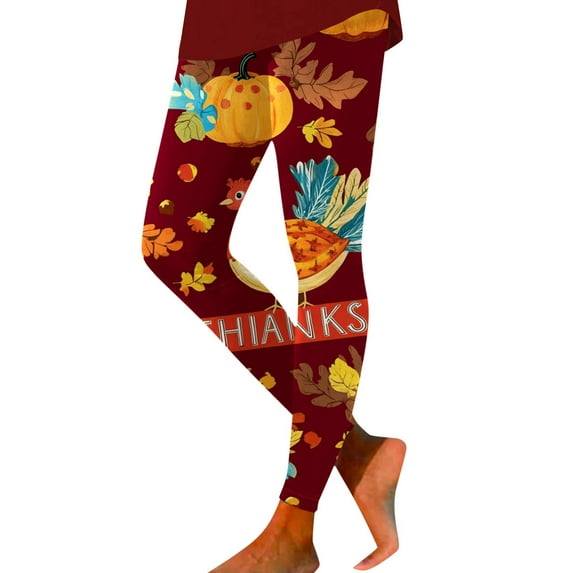 Thanksgiving Turkey Print Women's Leggings Soft Breathable Stretchable Workout Yoga Pants Comfort Fit High Waisted Design for Daily Wear