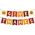 thumbnail image 1 of Thanksgiving Turkey Pumpkin Banner,Harvest Festival Cardstock Garland with Give Thanks Lettering for Party Background Home Wall and Holiday Scene Decor, 1 of 7