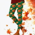 thumbnail image 1 of Thanksgiving Turkey Pumpkin Print High Waisted Tight Comfortable Breathable Sports Leggings For Women Maternity Workout Pants plus Size Yoga Pants Teacher Skirt Casual Leggings for Women with Pockets, 1 of 4
