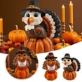 thumbnail image 1 of Thanksgiving Turkey & Pumpkin Resin Decor - Stunning Ornament for Holiday Parties & Festive Gatherings(B), 1 of 10