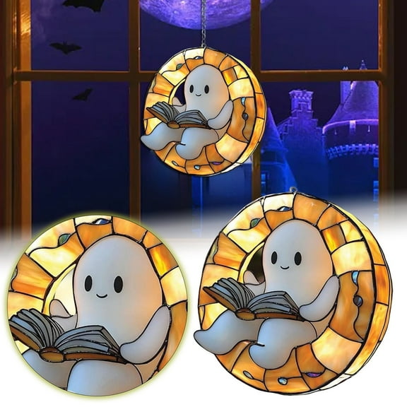 Thanksgiving Turkey Pumpkin Stained Glass Acrylic Suncatcher - Autumn Harvest Decor for Window, Wall or Porch, Fall Farmhouse Hanging Ornament for Hosting