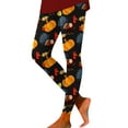 thumbnail image 1 of Thanksgiving Turkey Pumpkin Wheat Print High Waisted Tight Fitting Sports Leggings For Women, 1 of 5