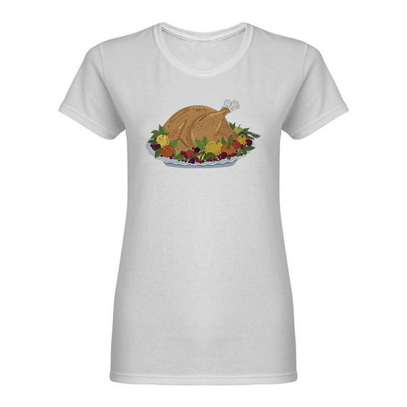 Thanksgiving Turkey Shaped T-Shirt Women -Image by Shutterstock, Female Small