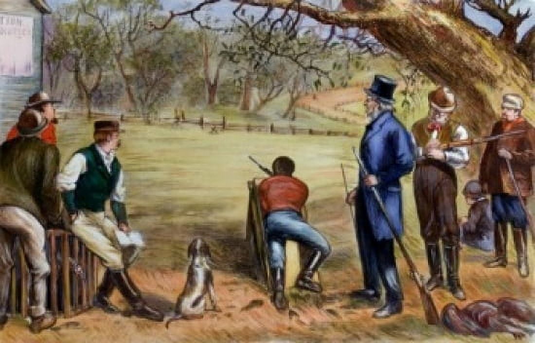 Thanksgiving Turkey Shoot - 1880 Artist Unknown Canvas Art - (24 x 36)