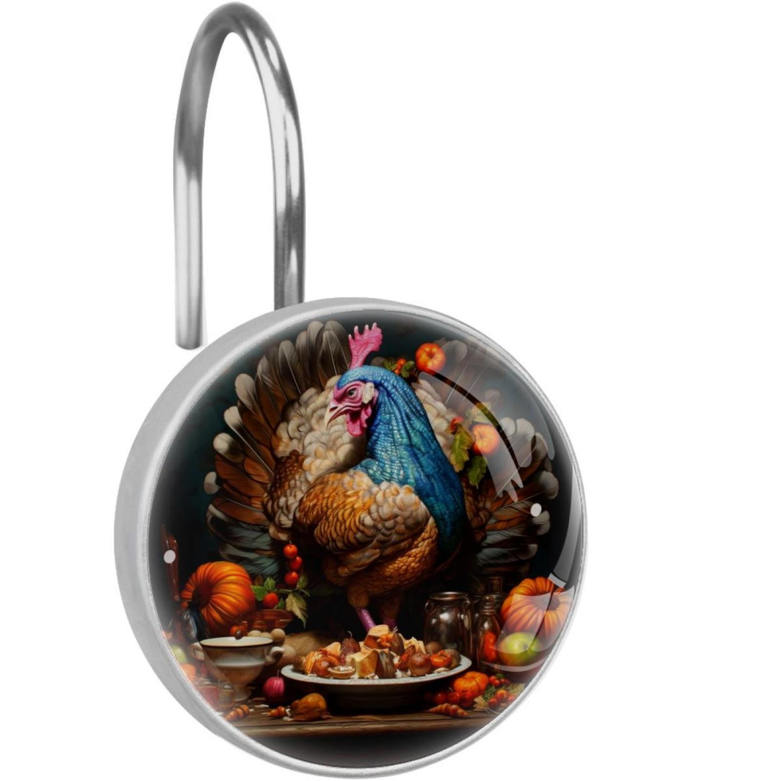 Thanksgiving Turkey Shower Curtain Hooks ???Set of 12??? for Home Hotel ...