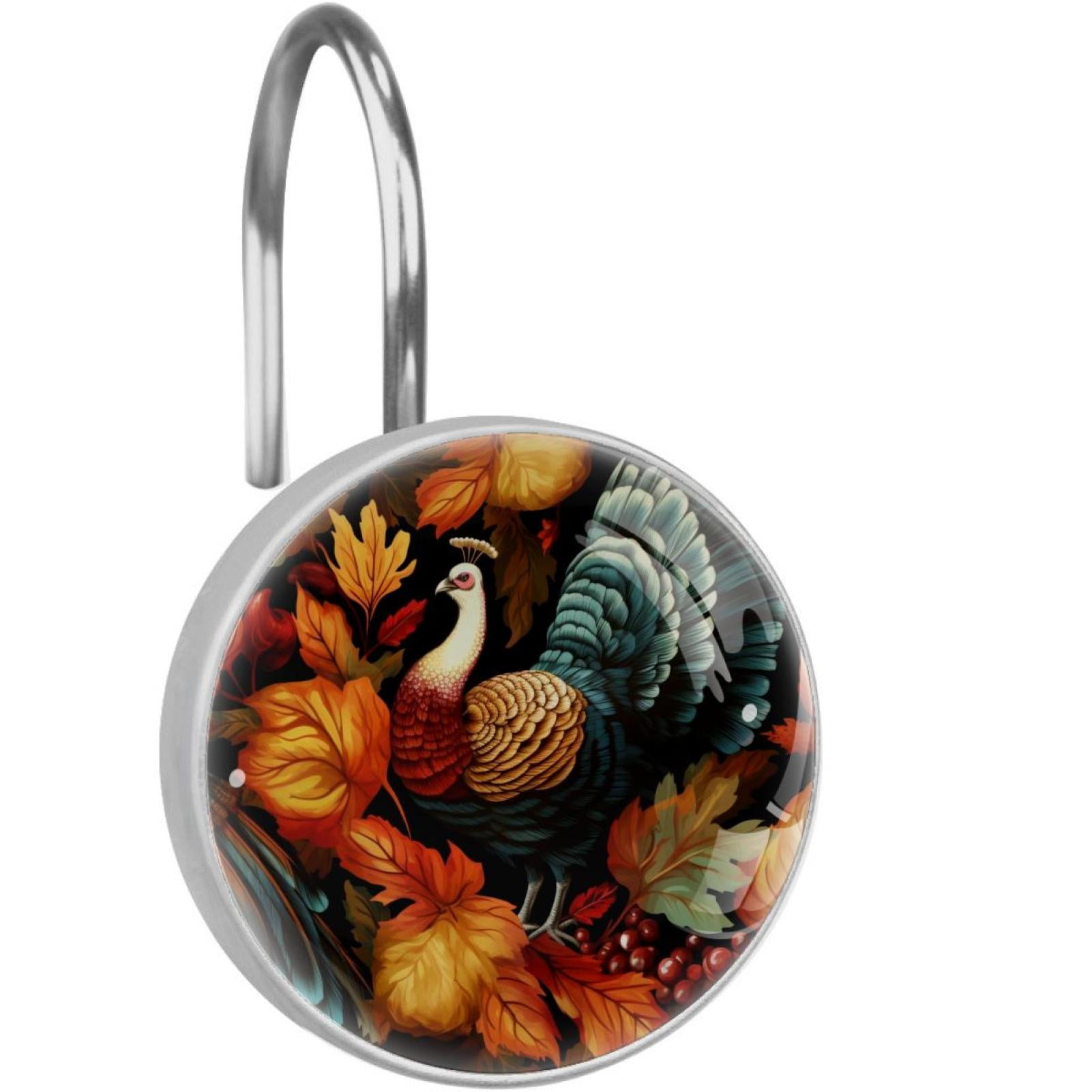 Thanksgiving Turkey Shower Curtain Hooks ???Set of 12??? for Home Hotel ...