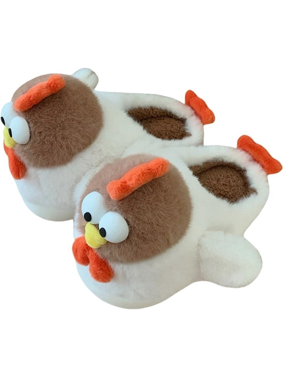 Thanksgiving Turkey Slippers Cute Novelty Shoes Fuzzy Plush Comfy Shoes Cartoon Animal House Mules Winter Warm Cozy Animal Shoes For Men, Women