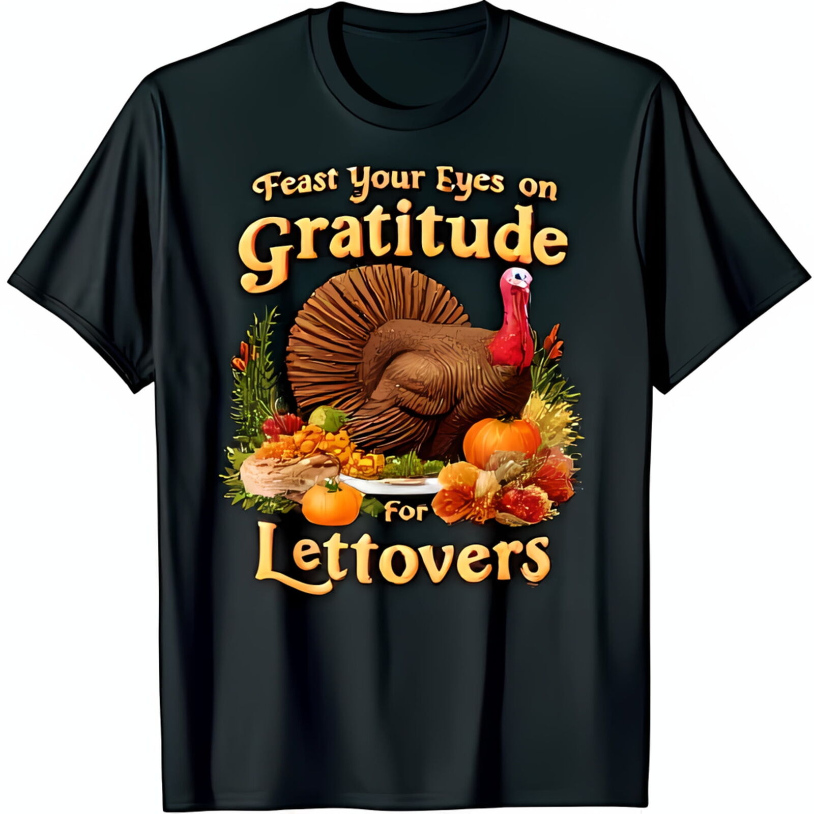 Thanksgiving Turkey TShirt Feast Your Eyes on Gratitude for Leftovers