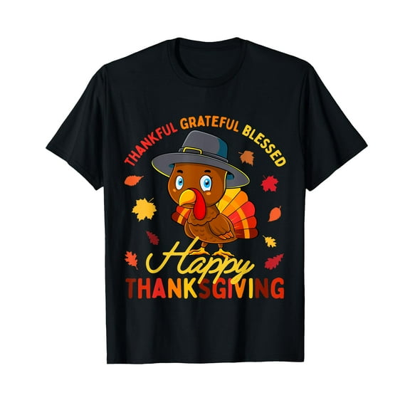 Thanksgiving Turkey T-Shirt for Men Women Cotton Summer Top Tee Fashion Casual Short Sleeves