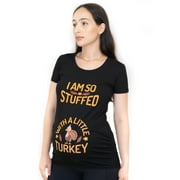SILVER LAKE T-SHIRTS Thanksgiving Turkey T-shirt Maternity T-shirt I am so stuffed with this little Turkey Pregnancy Announcement Top