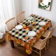 thumbnail image 1 of Thanksgiving Turkey Table Cloth Waterproof Tablecloths, Fall Maple Leaves Black Plaid Rustic Tablecloth Dining Table Cover for Kitchen Party Tabletop Outdoor, Rectangle Tablecloth 60x102 Inch, 1 of 9