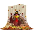 thumbnail image 1 of Thanksgiving Turkey Throw Blankets, Fall Leaf Autumn Harvest Pumpkin Soft Fleece Blanket Decorative for Home Sofa Couch Chair Living Bedroom,50x60 inches, Yellow, 1 of 6