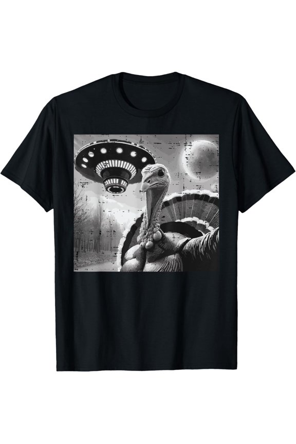 Thanksgiving Turkey UFO Selfie Funny T-shirt