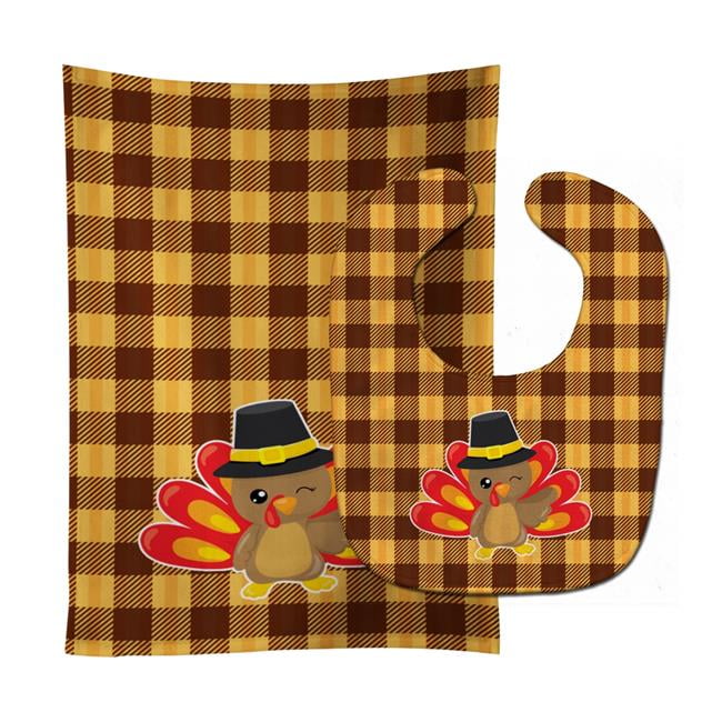 Thanksgiving Turkey Wink Baby Bib & Burp Cloth