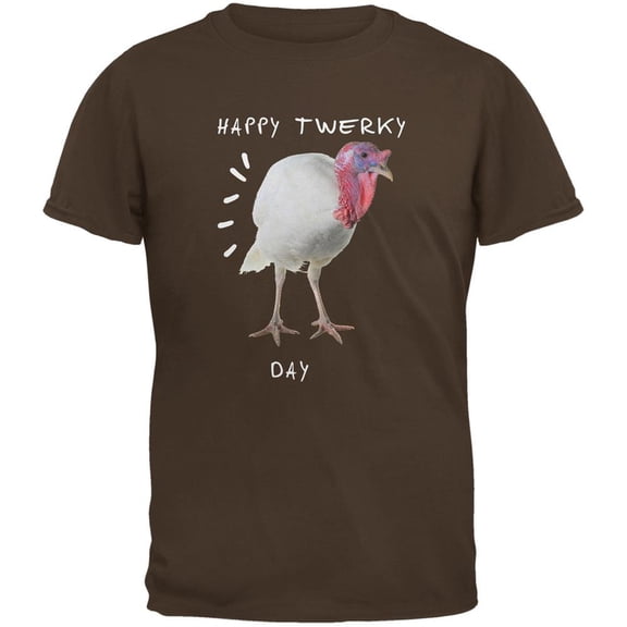 Thanksgiving Twerky Day Brown Adult T-Shirt - Medium