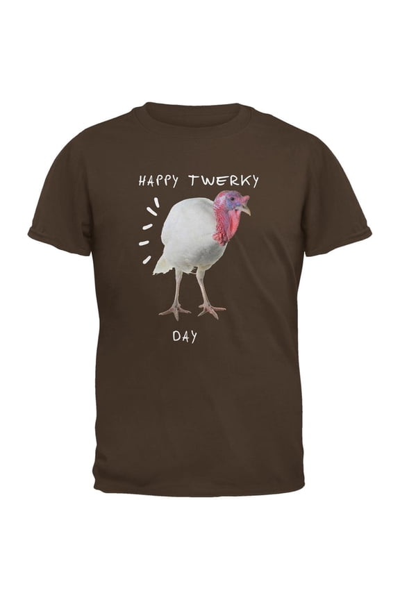 Thanksgiving Twerky Day Brown Adult T-Shirt - Medium