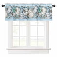 thumbnail image 1 of Thanksgiving Valances for Windows Blue Pumpkin Floral Country Starfish Shell Rod Pocket Curtain Valance Window Treatment Short Curtains for Kitchen Living Room, 42"x18", 1 of 5