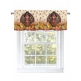 thumbnail image 1 of Thanksgiving Valances for Windows Fall Turkey Pumpkin Maple Leaf Vegetable Rod Pocket Curtains Valance Short Window Treatment Drapes for Living Room, Bedroom Bathroom 60"&nbsp;W x 18" L, 1 of 5