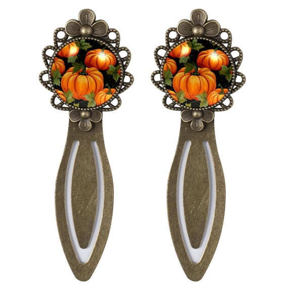 Thanksgiving Vintage Copper-Colored Lace Bookmarks: Stainless Steel Material, Ideal Gifts for Readers and Book Lovers - Set of 2 Book Markers