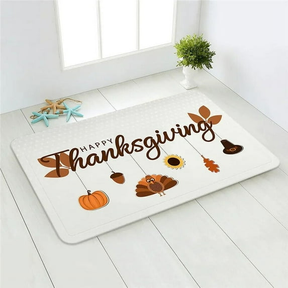 Thanksgiving Welcome Doormat Non-slip Home Autumn Door Mat Carpet Floor Mat Rug Entrance Carpet Kitchen Floor Decor