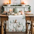 thumbnail image 1 of Thanksgiving White Pumpkins Cotton Linen Table Runner, Washable Table Runners for Kitchen, Dining Room, Holiday, Home Party Table Decor, 13x60 Inches, 1 of 9