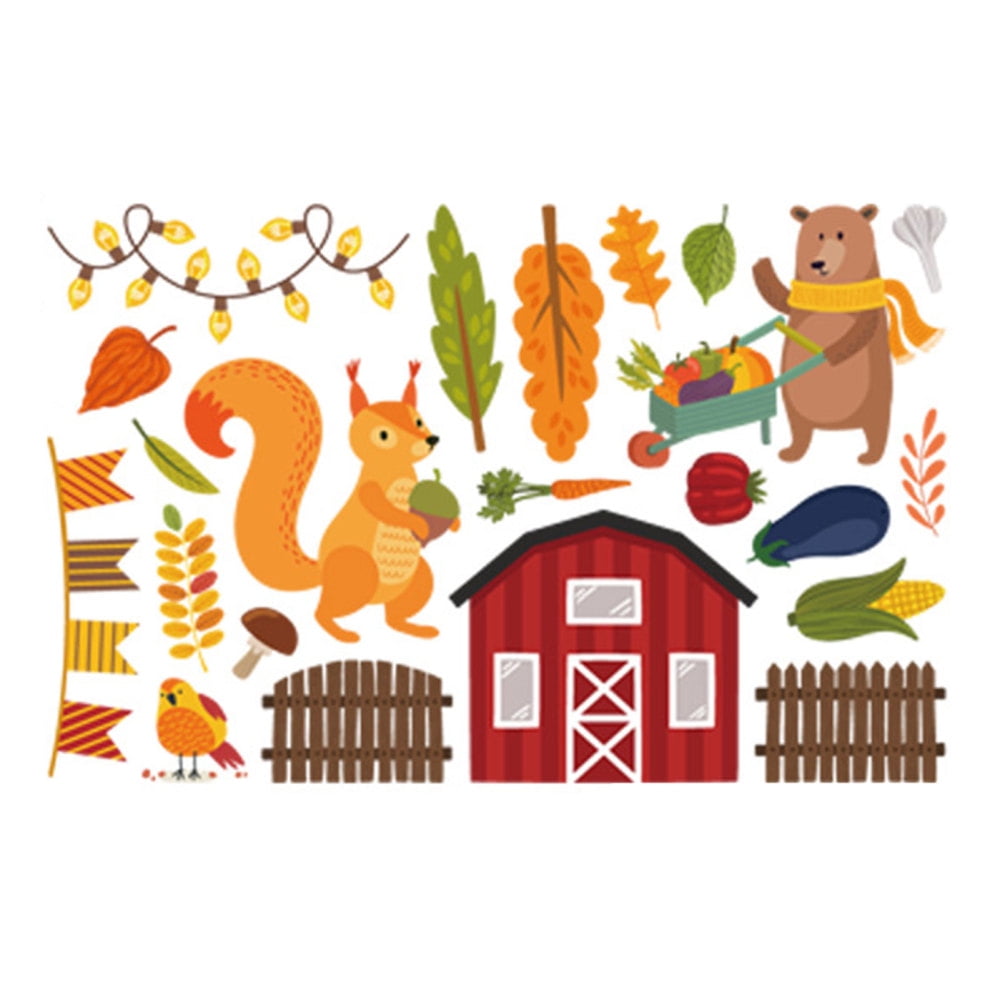 Thanksgiving Window Clings Decals Easy to Remove Window Clings for