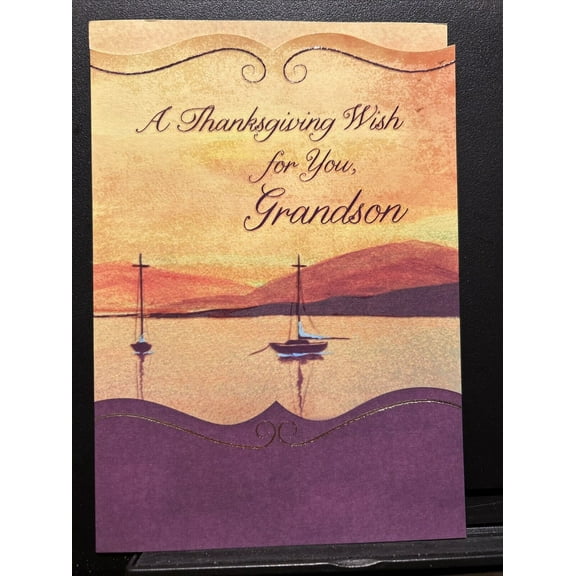 Thanksgiving Wish Grandson Greeting Card w/Envelope