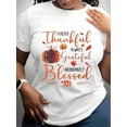 thumbnail image 1 of Thanksgiving Women's Plus Size T-Shirt, Thanksgiving Pumpkin Pattern Design, Autumn Casual Street Short-Sleeved Top, Suitable For Birthdays, Halloween, Thanksgiving, Christmas, Or Family And Friends, 1 of 5