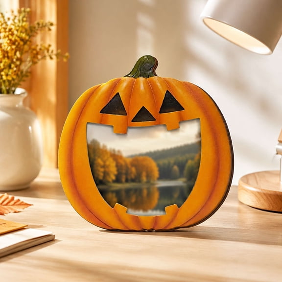 Thanksgiving Wooden Pumpkin Photo Frame Crafts Fall DIY Picture Frames for Thanksgiving Home Table Tabletop Decorations