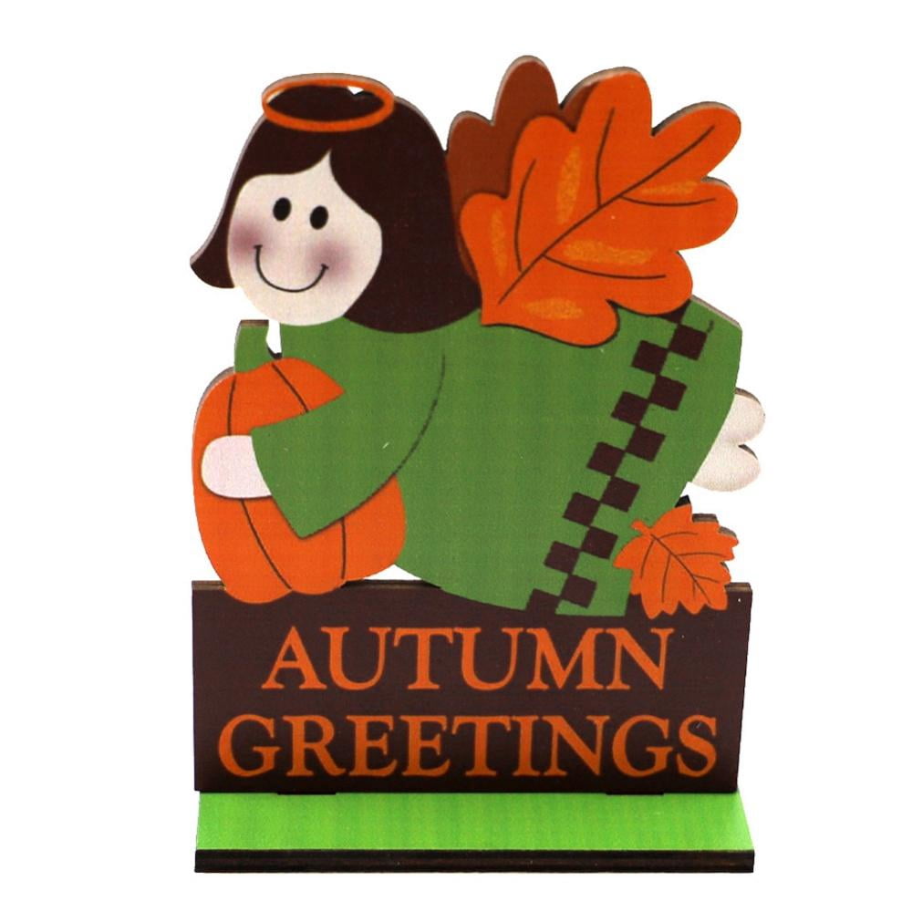 Thanksgiving Wooden Table Sign Ornaments Fall Wood Owl Table Plaque ...