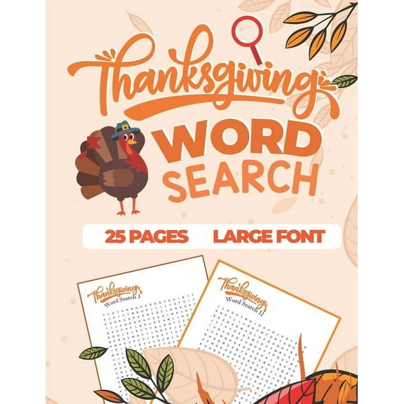 Thanksgiving Word Search: Word Search Fall & Winter - 25 Puzzles About Thanksgiving and Fall, (Paperback)